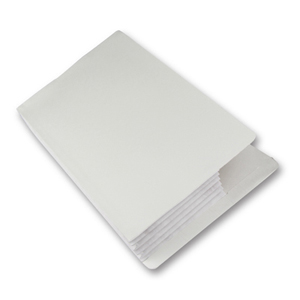 FO-007-02  super heavy duty concertina pocket with Tyvek (cloth) gusset.  White.