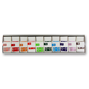 Colour coded filing labels - FSI 1/2 size numeric labels starter kit